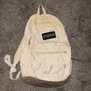 Cream pineapple JanSport book bag